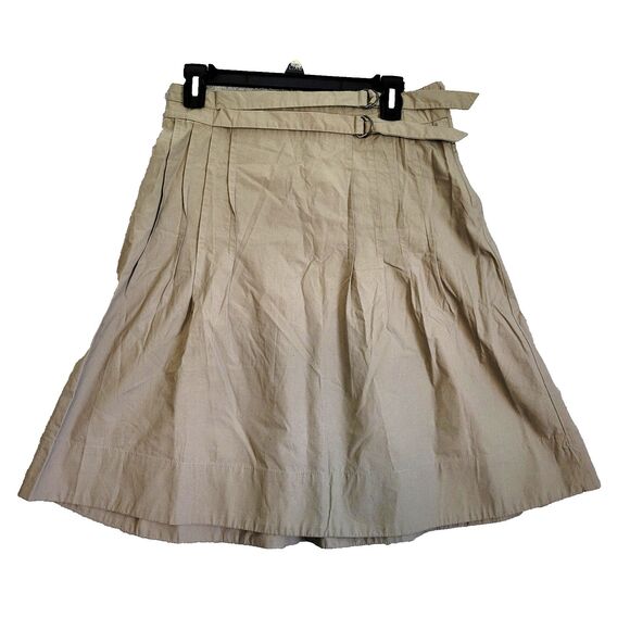 H & M Skirt Box Pleated size 6 Khaki Gorp Core Preppy Buckles Goth School Girl - Picture 1 of 11